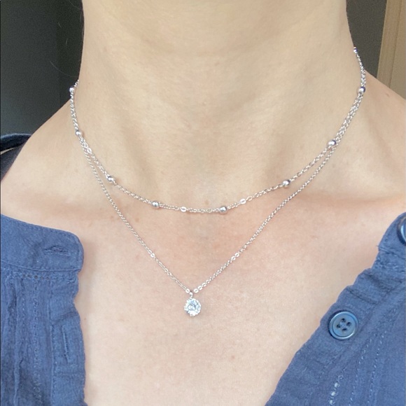 Sterling silver solitaire CZ necklace 💎💕 - Picture 5 of 5